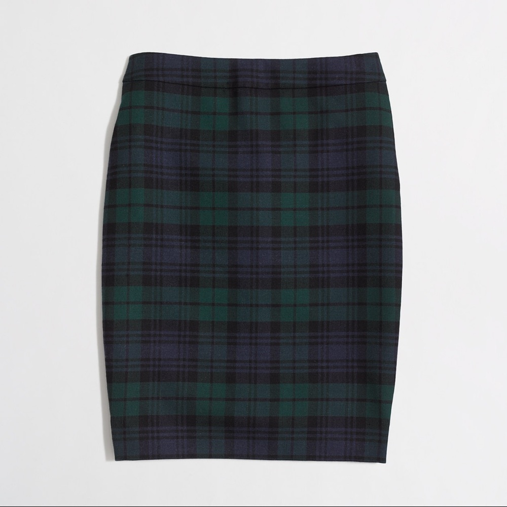 {J Crew Factory} plaid pencil skirt